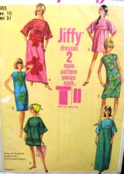 6351 SIMPLICITY JIFFY MUUMUU LENGTHS, TOWEL  SHIFT DRESS PATTERN  14